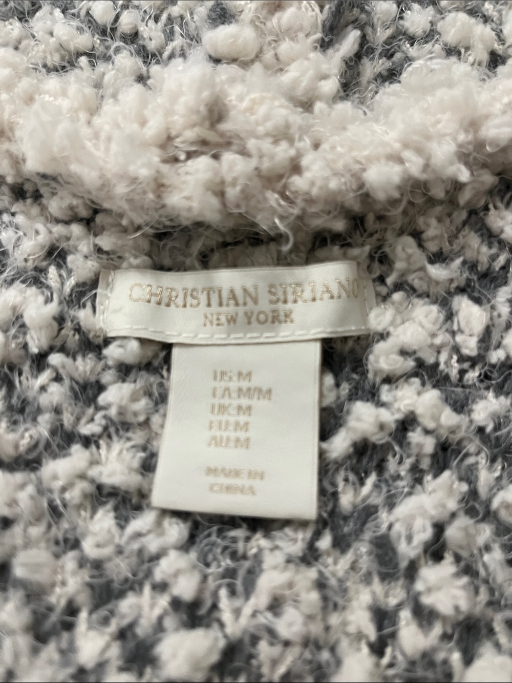 Christian Siriano Cream and Gray Bouclé Sweater Jacket - Picture 2 of 7